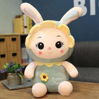 Cute Sunflower Rabbit Doll Plush Toy Green Plushie Depot