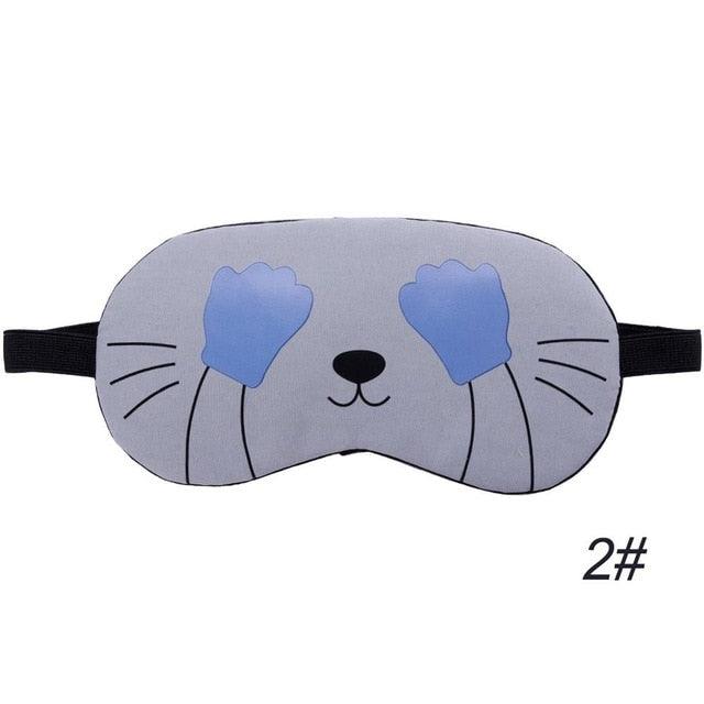 Cute Cat Cartoon Travel Sleep Mask 2 NO Ice Gel-B Sleep Masks Plushie Depot