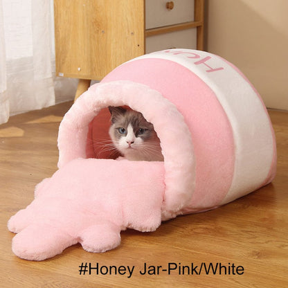 Honey Pot Cat Bed Pink Pet beds Plushie Depot