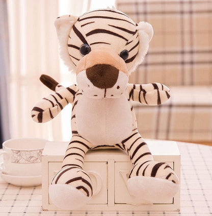 Cute Small Jungle Animal Plush Toys 8" Tiger Stuffed Animals Plushie Depot