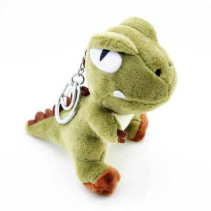 Dinosaur plush doll keychain Tyrannosaurus Rex green 10cm Keychains - Plushie Depot