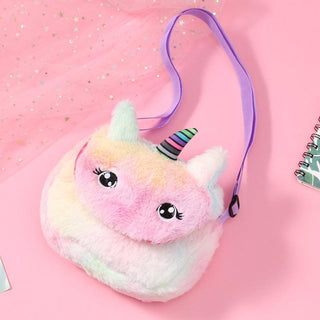 Plush Unicorn Over the Shoulder Small Messenger Bag Pink Plushie Depot