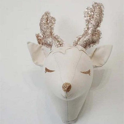 Nordic Plush Head 3D Stuffed Animal Heads Deer Wall Decor Plushie Depot