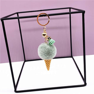 Ice Cream Keychain Cute Bag Cartoon Plush Green Plushie Depot
