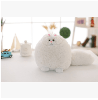 Plush Fluffy Persian Cat Toys White - Plushie Depot