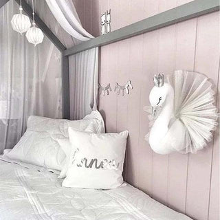 Cute Animals Elephant Head Stuffed Plush Doll Kids Bedroom Decor White wings Wall Decor - Plushie Depot