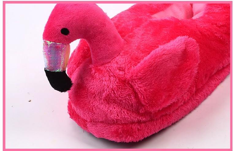 Flamingo plush slippers Slippers Plushie Depot