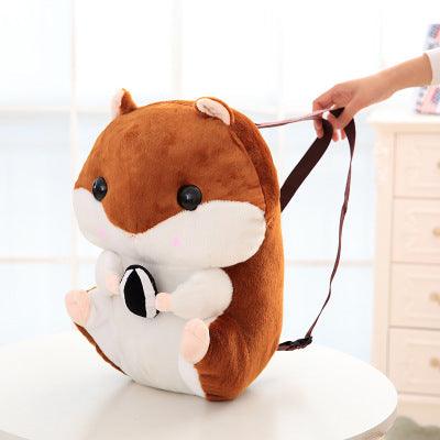Lolita Round & Fat Hamster Plush Doll Backpack Brown Bags Plushie Depot