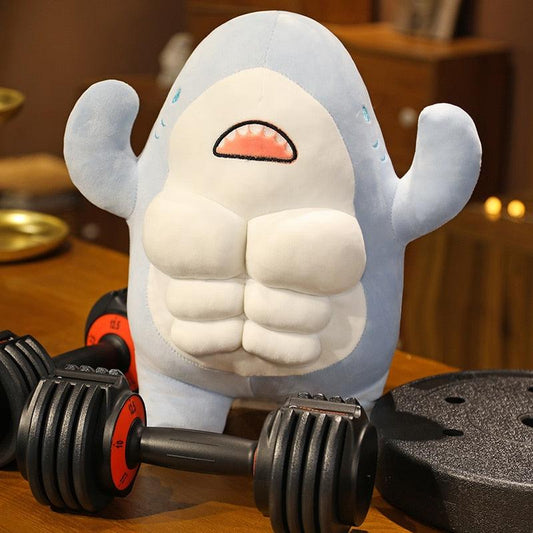 Funny Muscle Shark Plush Toy Stuffed Animals Plushie Depot