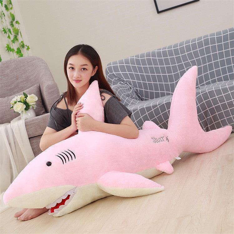 Large Pink Shark Soft Stuffed Plush Toy Plushie Depot