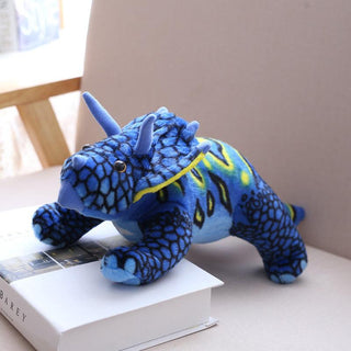 Triceratops Dinosaur Soft Stuffed Plush Toy Blue - Plushie Depot