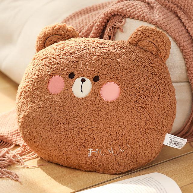 Kawaii Round Cartoon Animal Pillow Plushies 15" Bear Stuffed Animals Plushie Depot