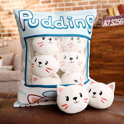 Pudding Cat, Dogs and Pigs Bag of Small Plush Toys Plushie Depot