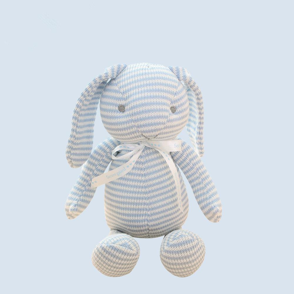Knitted Baby Comfort Bunny Plushies Blue Plushie Depot