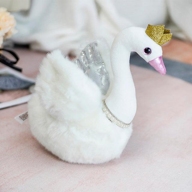 Crown Fairy Black Swan Plush Toy 9" white Stuffed Toys - Plushie Depot