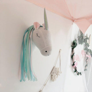 3D Animal Head Unicorn Decor Kids Room Wall Decoration Plushie Depot