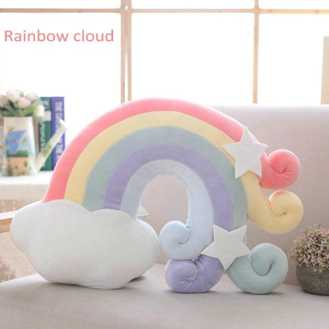 Rainbow Cloud, Moon and Stars Pillows 21''X15'' cloud - Plushie Depot