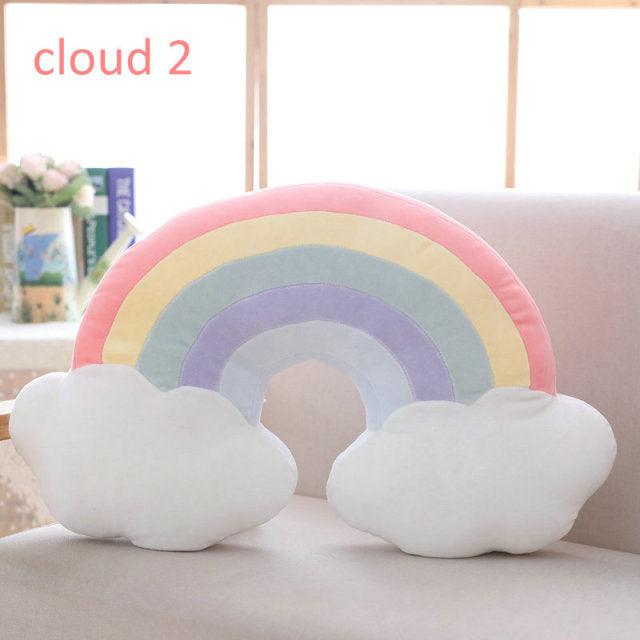 Queekay Cloud Rainbow Sun Moon Star Shaped Pillow 3 Pcs Nursery Stuffed  Throw Pillows Kids Cute Cushion Children Soft Plush Pillow for Baby Room