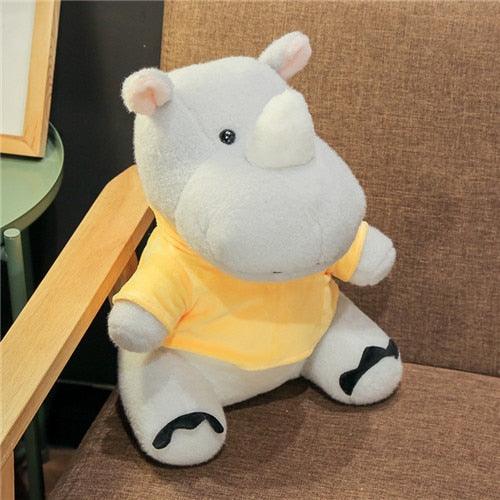 Lovely Hippo Unicorn Plush Toys gray Stuffed Animals - Plushie Depot