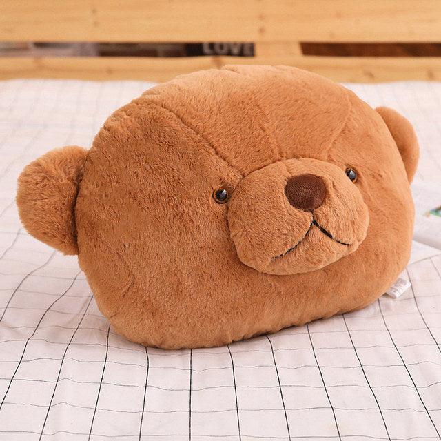 Big Head Bears Pillow Plush Toys 15" Brown Stuffed Animals Plushie Depot