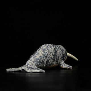 16.1" Long Lifelike Unicorn Whale Stuffed Toy, Realistic Sea Animal Narwhal Plush Toy Plushie Depot