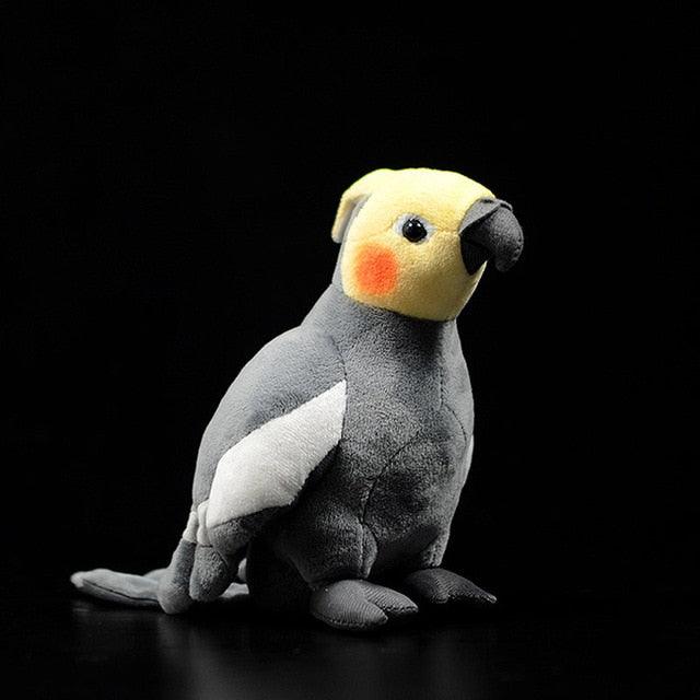 Small Real Life Yellow and Gray Cockatiel Plush Toys 7" 7" Grey Plushie Depot