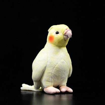 Small Real Life Yellow and Gray Cockatiel Plush Toys 7" 7" Yellow Plushie Depot