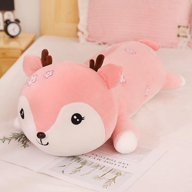 31.5" - 39" Huge Soft Kawaii Lying Deer Stuffed Lovely Animal Plush Toys Pink Plushie Depot