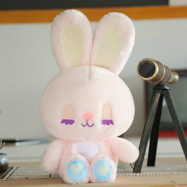 Long Lash Rabbit Bear Girl Plush Toy Pink bunny Plushie Depot