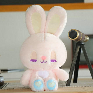 Long Lash Rabbit Bear Girl Plush Toy Pink bunny - Plushie Depot