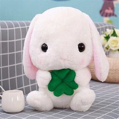 Cute and Softy Loppy the Rabbit Pushie White Stuffed Animals Plushie Depot