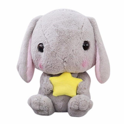 Cute and Softy Loppy the Rabbit Pushie Gray Stuffed Animals Plushie Depot