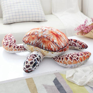 Cute Realistic Sea Turtle Plushies Orange - Plushie Depot