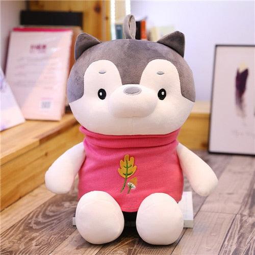 Cute Husky Dog with Clothes Stuffed Animal Red Stuffed Animals Plushie Depot