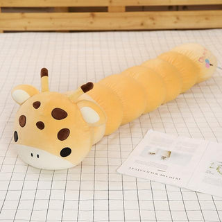 Colorful Animal Shaped Caterpillars Hug Pillows giraffe Pillows - Plushie Depot