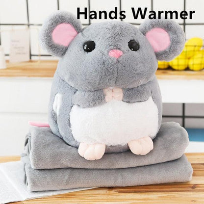Super Soft Sleep Pillow Mouse Animal Plushie Stuffed Doll Toy 40x35cm 3(No blanket) Blankets Plushie Depot