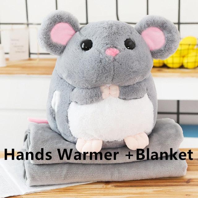 Super Soft Sleep Pillow Mouse Animal Plushie Stuffed Doll Toy 40x35cm 5HandsWarmerBlanket Blankets Plushie Depot