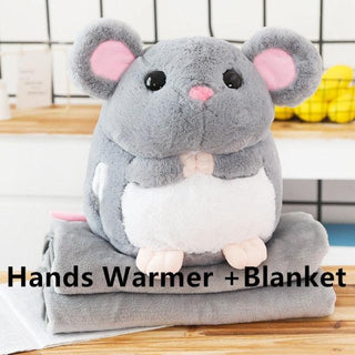 Super Soft Sleep Pillow Mouse Animal Plushie Stuffed Doll Toy 40x35cm 5HandsWarmerBlanket Plushie Depot