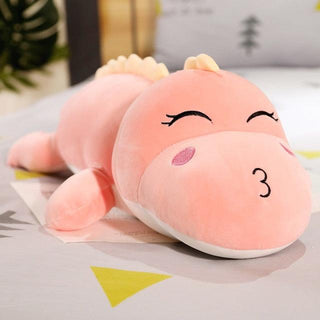 47"Cute Dinosaur Pillow Plush Toy Dolls pink close eyes - Plushie Depot