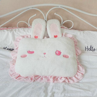 Cute Bunny Rabbit Pillow 17''X13'' open eyes Plushie Depot