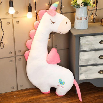 Giant Unicorn. Flamingo & Dinosaur Plush Stuffed Animal Boyfriend Pillows white unicorn Plushie Depot