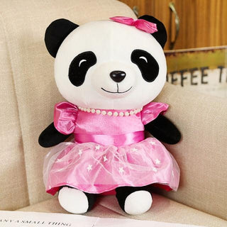 Kawaii Panda with Skirt Plush Toys dark pink Plushie Depot