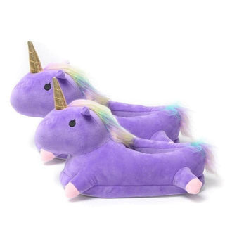 Plush Unicorn Slippers Purple Plushie Depot