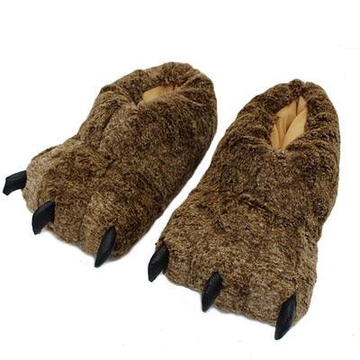 Monster Claw Paw Slippers brown Slippers Plushie Depot
