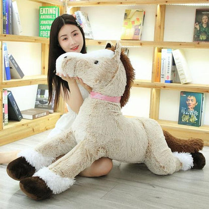 35.5" -47" Giant Kawaii Horse Plush Toys, Large Stuffed Animal Toys for Kids Brown Stuffed Animals - Plushie Depot