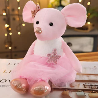 1pc 16.5" Cute & Lovely Dressing Cloth Animal Ballet Mouse Plush Toys 42cm pink mouse Plushie Depot