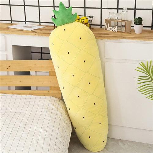 47" Long Fruits Plush Pillow Vegetables Strawberry Carrot Toys pineapple - Plushie Depot