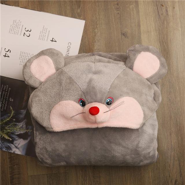 Soft and Funny Animal Cosplay Blanket Cloaks 5' 7" L Mouse Blankets Plushie Depot