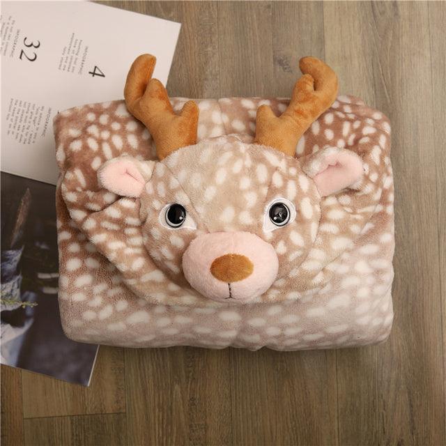 Soft and Funny Animal Cosplay Blanket Cloaks 5' 7" L Deer Blankets Plushie Depot