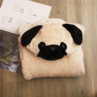 Soft and Funny Animal Cosplay Blanket Cloaks 5' 7" L Pug Plushie Depot